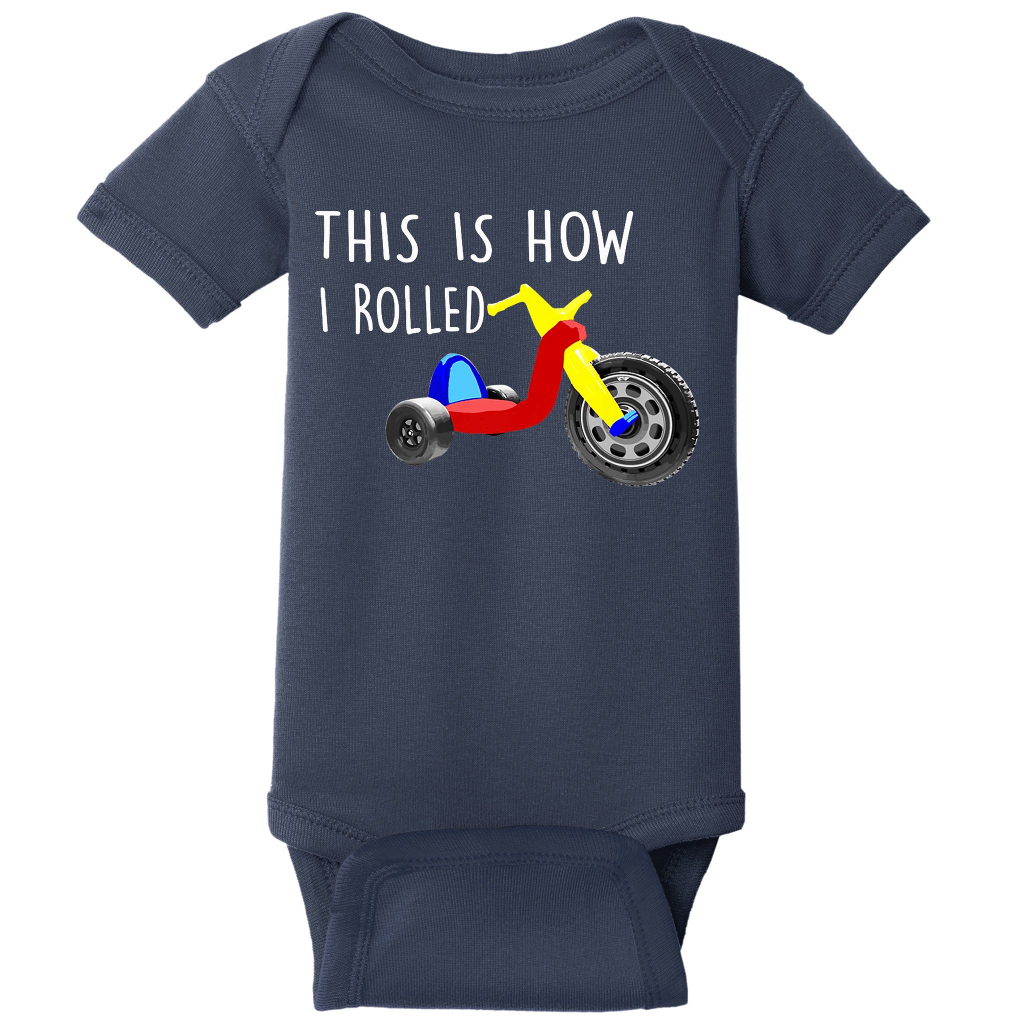 Nostalgic Big Tricycle Wheel This Is How I Rolled 70s 80s Premium Baby Bodysuit