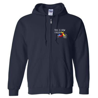 Nostalgic Big Tricycle Wheel This Is How I Rolled 70s 80s Premium Full Zip Hoodie