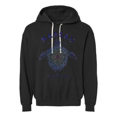 Nassau Bahamas Tortoise Turtle Tribal Diving Fishing Garment-Dyed Fleece Hoodie