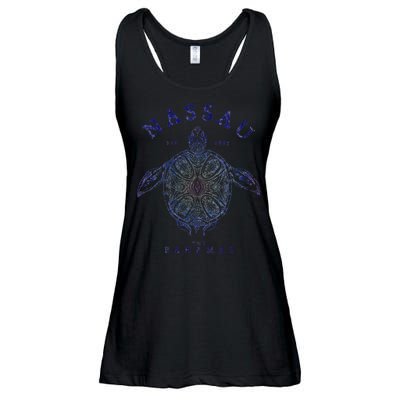 Nassau Bahamas Tortoise Turtle Tribal Diving Fishing Ladies Essential Flowy Tank