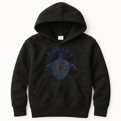 Nassau Bahamas Tortoise Turtle Tribal Diving Fishing Kids Hoodie