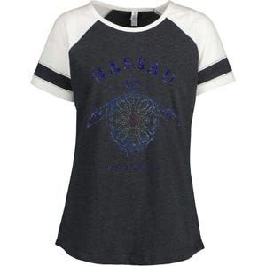 Nassau Bahamas Tortoise Turtle Tribal Diving Fishing Enza Ladies Jersey Colorblock Tee