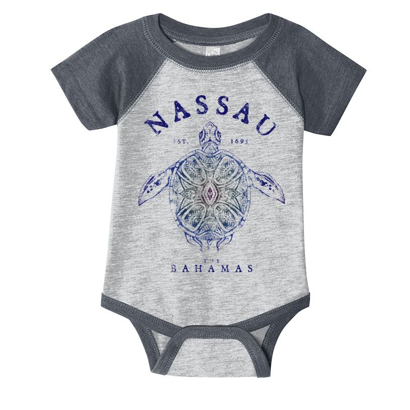Nassau Bahamas Tortoise Turtle Tribal Diving Fishing Infant Baby Jersey Bodysuit