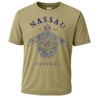 Nassau Bahamas Tortoise Turtle Tribal Diving Fishing Cooling Performance Crew T-Shirt