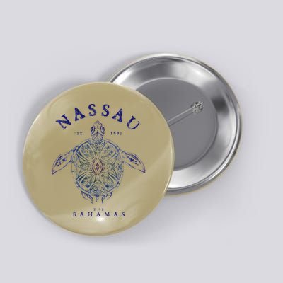 Nassau Bahamas Tortoise Turtle Tribal Diving Fishing Button