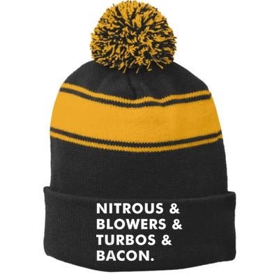 Nitrous & Blowers & Turbos & Bacon Stripe Pom Pom Beanie