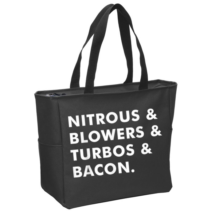 Nitrous & Blowers & Turbos & Bacon Zip Tote Bag