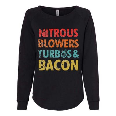 Nitrous Blowers Turbos And Bacon Womens California Wash Sweatshirt