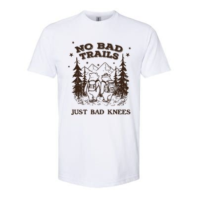 No Bad Trails Just Bad Knees Cute Bears Hiking Vintage Softstyle CVC T-Shirt