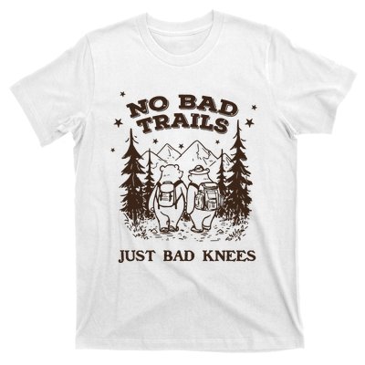 No Bad Trails Just Bad Knees Cute Bears Hiking Vintage T-Shirt