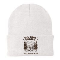 No Bad Trails Just Bad Knees Cute Bears Hiking Vintage Knit Cap Winter Beanie