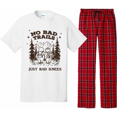 No Bad Trails Just Bad Knees Cute Bears Hiking Vintage Pajama Set