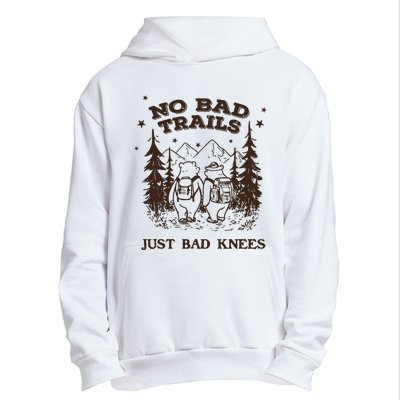 No Bad Trails Just Bad Knees Cute Bears Hiking Vintage Urban Pullover Hoodie