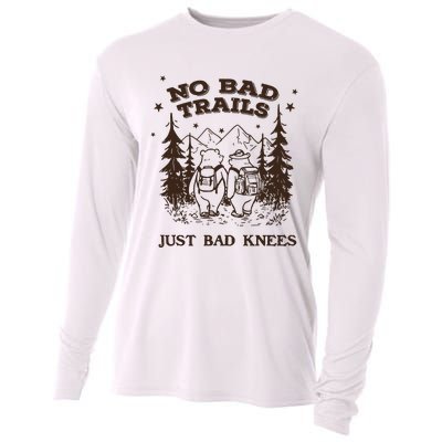 No Bad Trails Just Bad Knees Cute Bears Hiking Vintage Cooling Performance Long Sleeve Crew