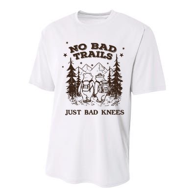 No Bad Trails Just Bad Knees Cute Bears Hiking Vintage Performance Sprint T-Shirt