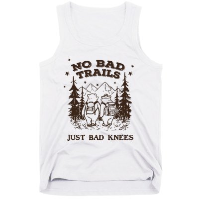 No Bad Trails Just Bad Knees Cute Bears Hiking Vintage Tank Top