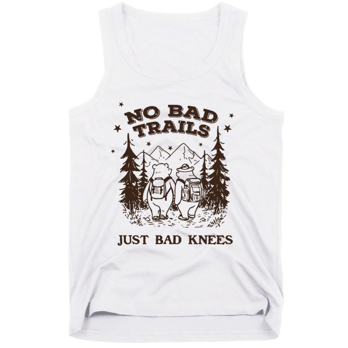 No Bad Trails Just Bad Knees Cute Bears Hiking Vintage Tank Top