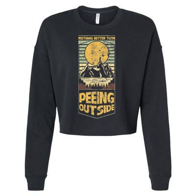 Nothing Better Than Peeing Outside Mountains Cropped Pullover Crew