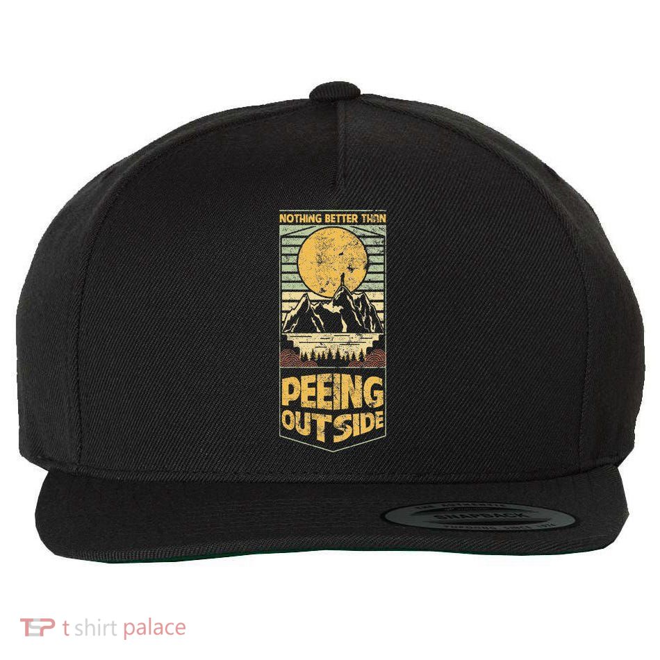 Nothing Better Than Peeing Outside Mountains Wool Snapback Cap