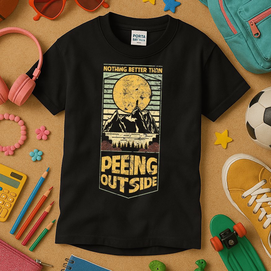 Nothing Better Than Peeing Outside Mountains Kids T-Shirt