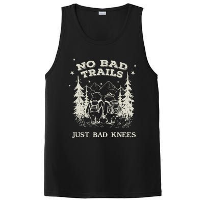 No Bad Trails Just Bad Knees Cute Bears Hiking Vintage PosiCharge Competitor Tank