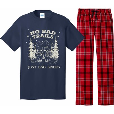 No Bad Trails Just Bad Knees Cute Bears Hiking Vintage Pajama Set