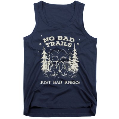 No Bad Trails Just Bad Knees Cute Bears Hiking Vintage Tank Top