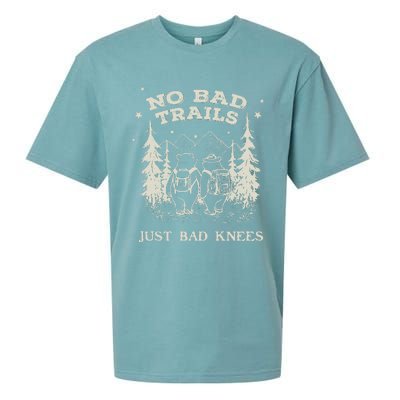 No Bad Trails Just Bad Knees Cute Bears Hiking Vintage Sueded Cloud Jersey T-Shirt