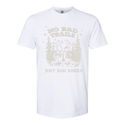 No Bad Trails Just Bad Knees Cute Bears Hiking Vintage Softstyle CVC T-Shirt