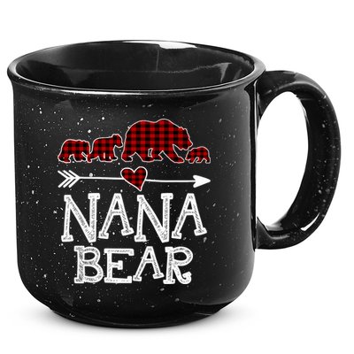 Nana Bear Three Cubs Red Plaid Mama Christmas Pajama Gift 15oz Campfire Ceramic Mug