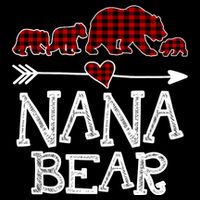 Nana Bear Three Cubs Red Plaid Mama Christmas Pajama Gift Drawstring Bag