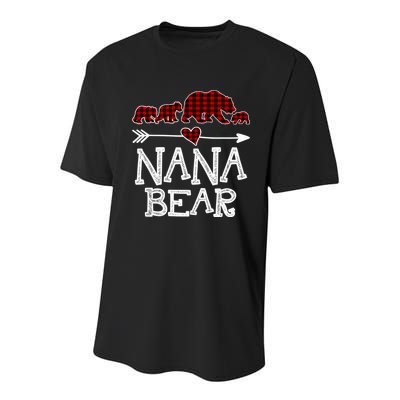 Nana Bear Three Cubs Red Plaid Mama Christmas Pajama Gift Youth Performance Sprint T-Shirt