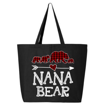 Nana Bear Three Cubs Red Plaid Mama Christmas Pajama Gift 25L Jumbo Tote