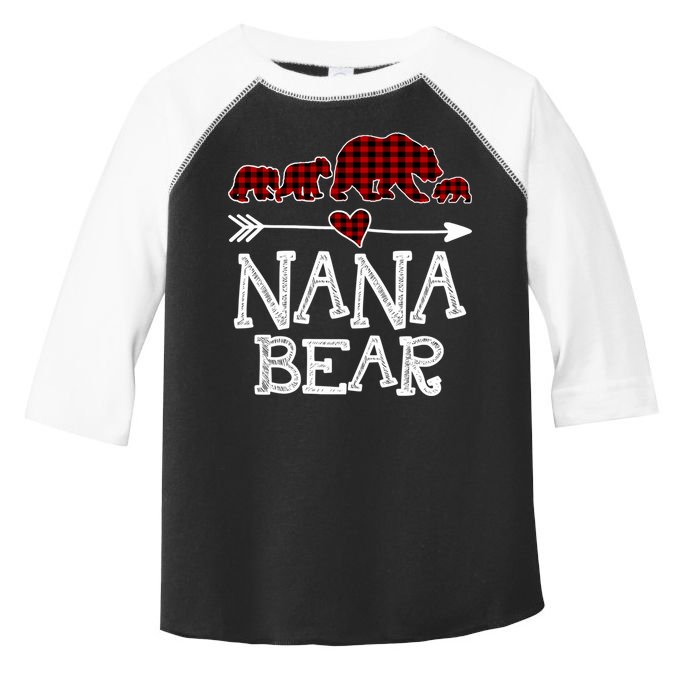 Nana Bear Three Cubs Red Plaid Mama Christmas Pajama Gift Toddler Fine Jersey T-Shirt