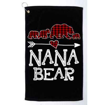 Nana Bear Three Cubs Red Plaid Mama Christmas Pajama Gift Golf Towel