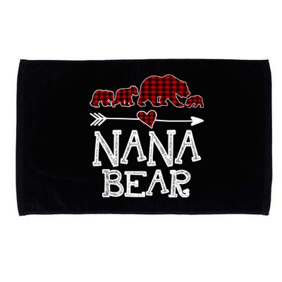 Nana Bear Three Cubs Red Plaid Mama Christmas Pajama Gift Microfiber Hand Towel