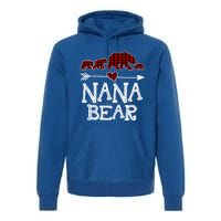 Nana Bear Three Cubs Red Plaid Mama Christmas Pajama Gift Premium Hoodie