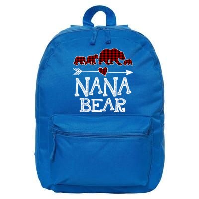 Nana Bear Three Cubs Red Plaid Mama Christmas Pajama Gift 16 in Basic Backpack