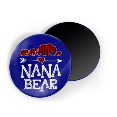 Nana Bear Three Cubs Red Plaid Mama Christmas Pajama Gift Magnet