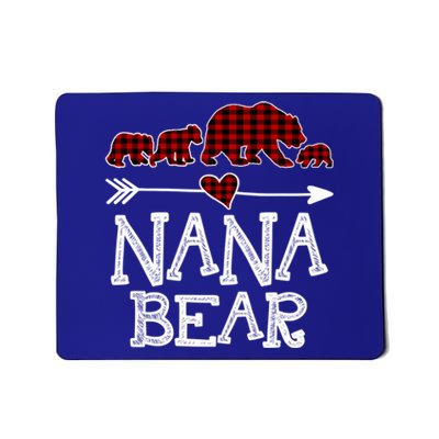 Nana Bear Three Cubs Red Plaid Mama Christmas Pajama Gift Mousepad