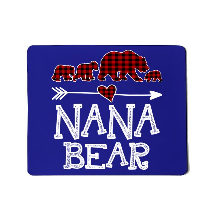 Nana Bear Three Cubs Red Plaid Mama Christmas Pajama Gift Mousepad