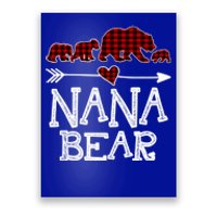 Nana Bear Three Cubs Red Plaid Mama Christmas Pajama Gift Poster