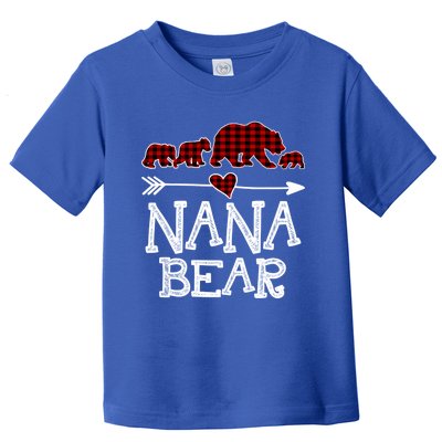 Nana Bear Three Cubs Red Plaid Mama Christmas Pajama Gift Toddler T-Shirt