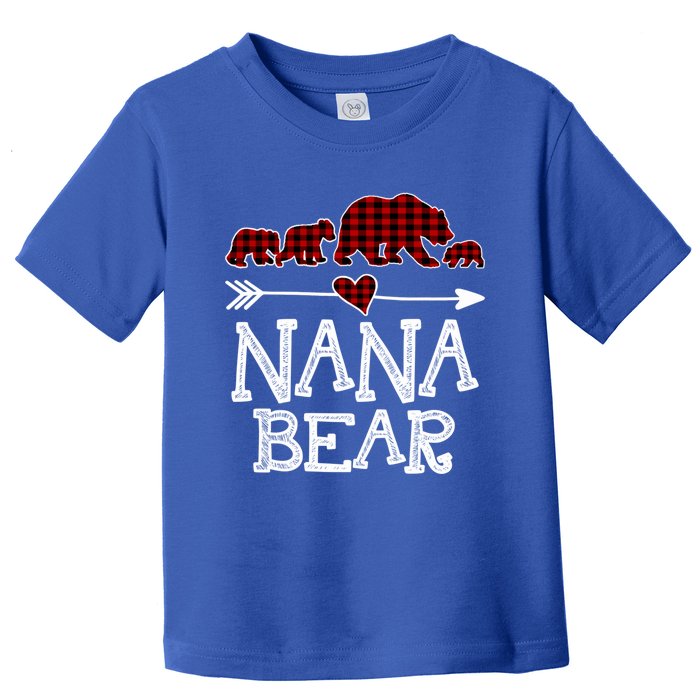 Nana Bear Three Cubs Red Plaid Mama Christmas Pajama Gift Toddler T-Shirt