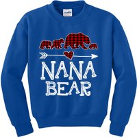 Nana Bear Three Cubs Red Plaid Mama Christmas Pajama Gift Kids Sweatshirt