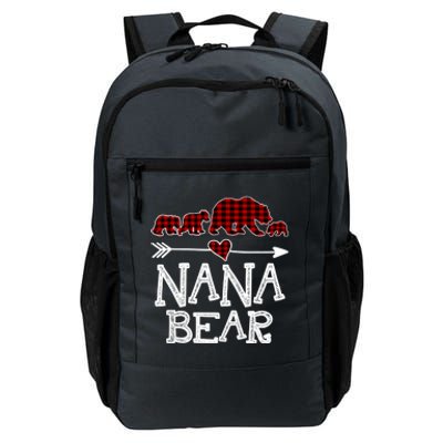 Nana Bear Three Cubs Red Plaid Mama Christmas Pajama Gift Daily Commute Backpack