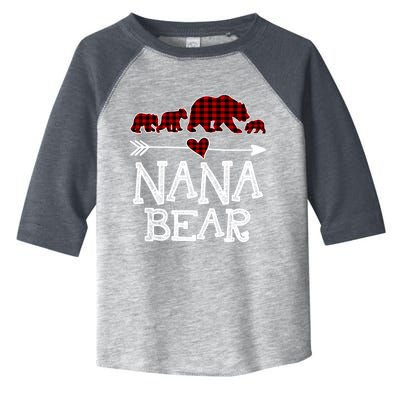 Nana Bear Three Cubs Red Plaid Mama Christmas Pajama Gift Toddler Fine Jersey T-Shirt