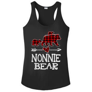 Nonnie Bear Two Cubs Red Plaid Nonnie Christmas Pajama Cute Gift Ladies PosiCharge Competitor Racerback Tank