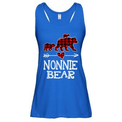 Nonnie Bear Two Cubs Red Plaid Nonnie Christmas Pajama Cute Gift Ladies Essential Flowy Tank