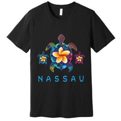 Nassau Bahamas Tribal Tie Dye Sea Turtle Premium T-Shirt